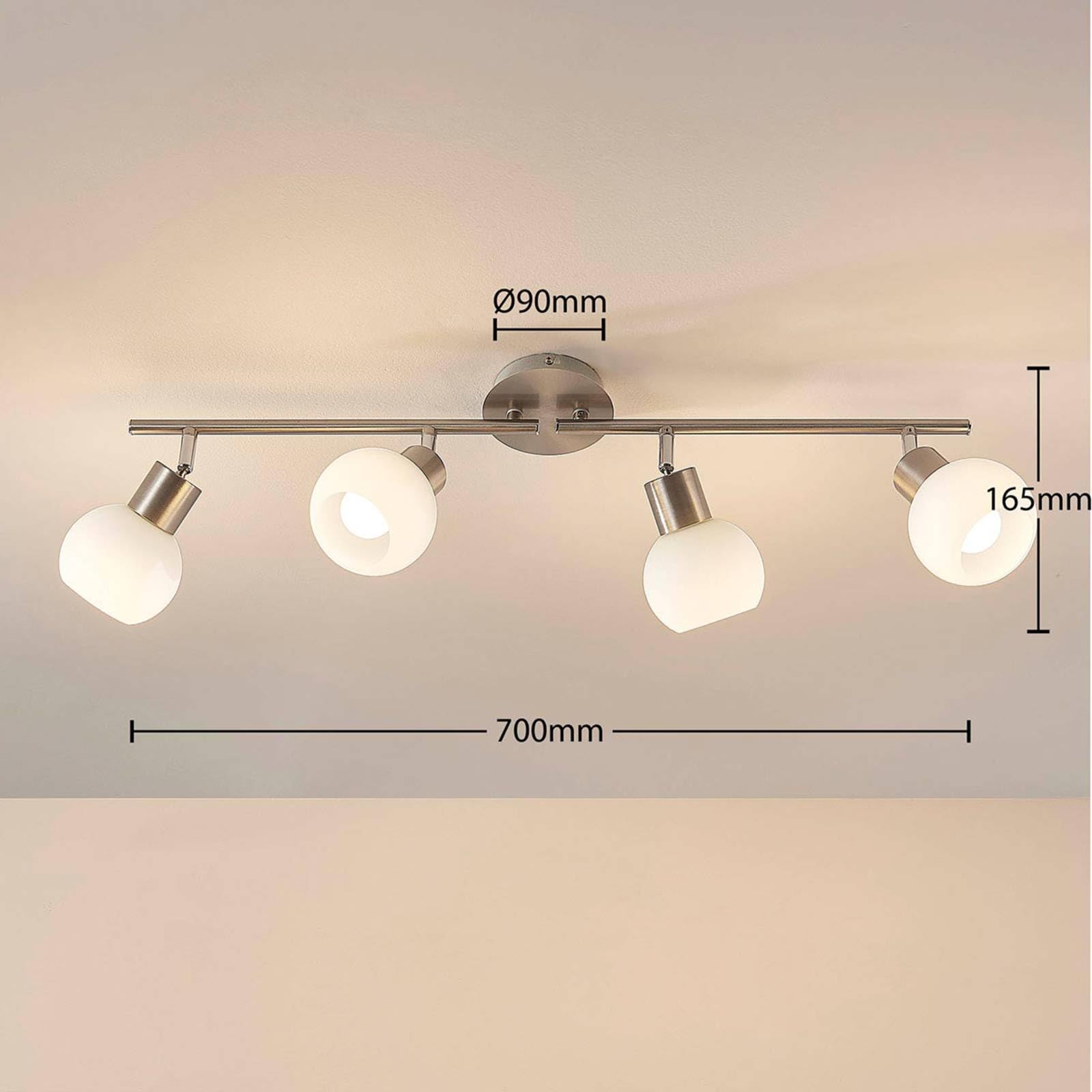 Lindby Deckenlampe drehbar schwenkbar Strahler Deckenstrahler Metall Glas 4x E14 ohne Leuchtmittel