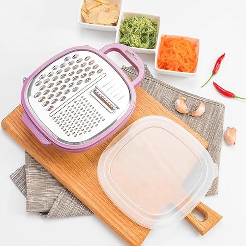 Miniatura 3 de Amosfun Rallador de queso portátil con cubierta de protección y gancho, herramienta trituradora de verduras multifuncional, suministro de cocina