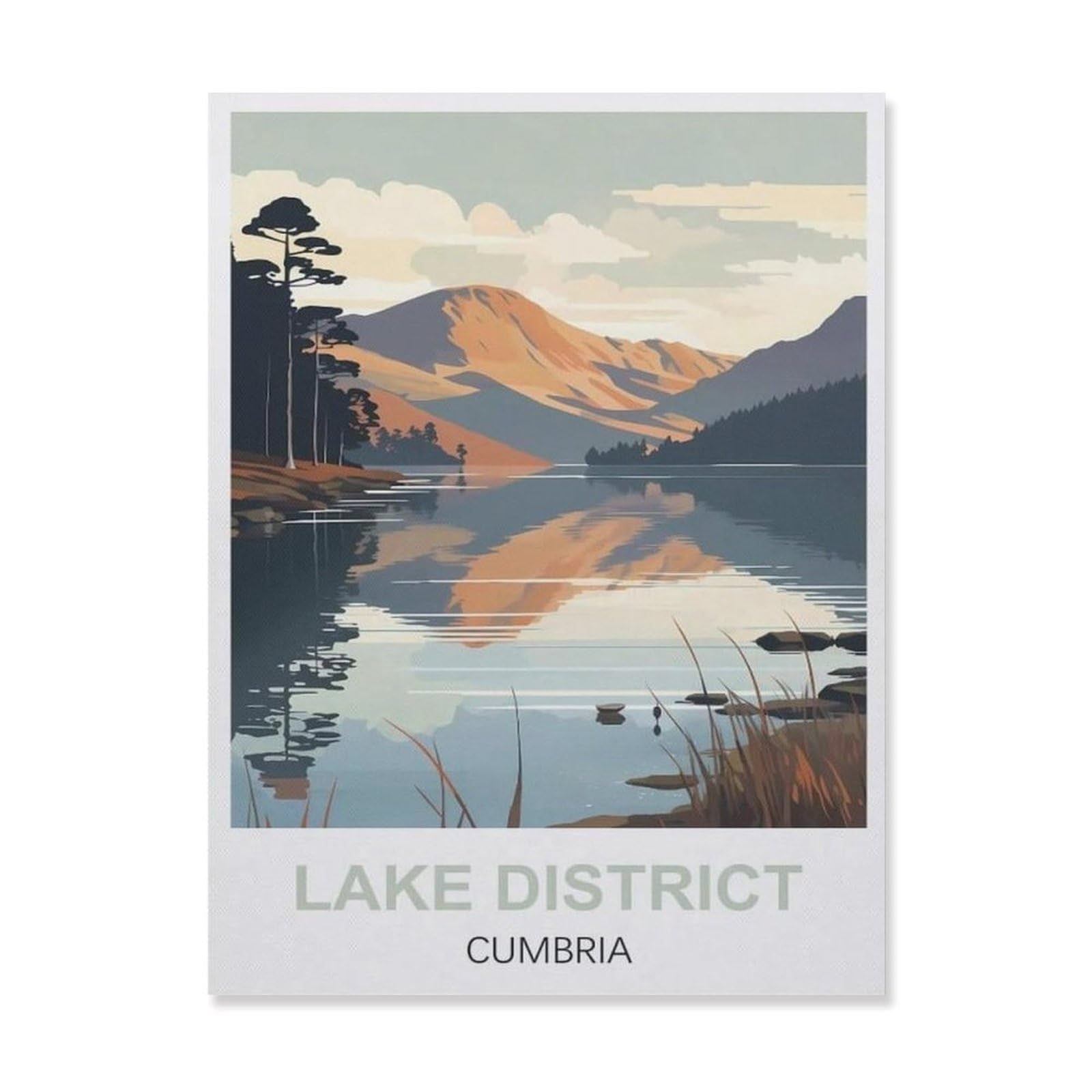Signe métal vintage Lake District déco murale Cumbria pour bar et maison 30x40 cm