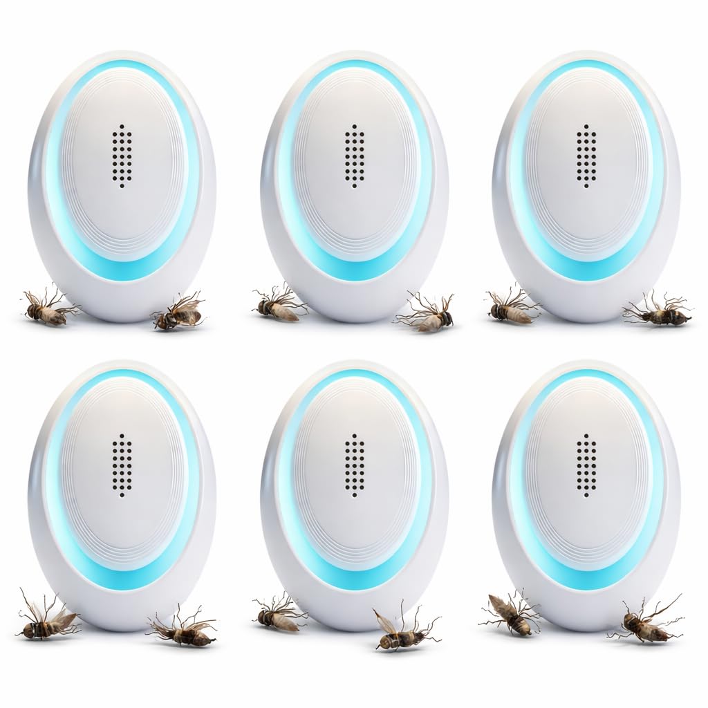 6PCS Ultrasonic Pest Repeller, 2026 Upgraded Powerful Mouse Repeller Plug In Pest Control, Pest Repellent Ultrasonic Plug In for Bugs, Mosquito, Roach, Ant Rodent Mouse Rat Spider Mice Cockroach