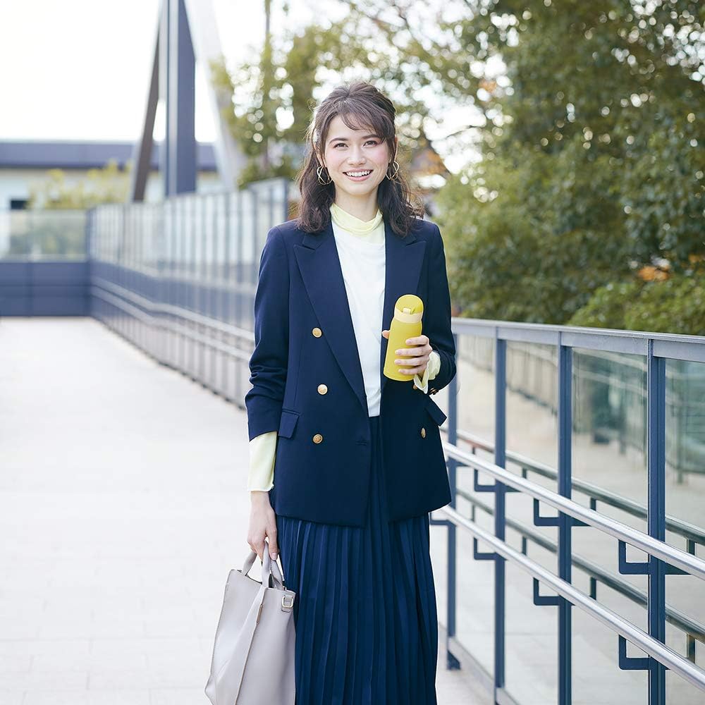 Zojirushi SM-WA36-YA Water Bottle, One-Touch Stainless Steel Mug, Seamless 0.36L Lemon