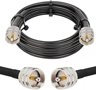 XRDS-RF PL-259 UHF CB Coax Cable 15ft, 50 ohm RG58 PL-259 UHF Male to SO-239 Male Connector Low Loss Coaxial Cable for HAM & CB Radio, Antenna Analyzer, Dummy Load, AIS Antenna, SWR Meter
