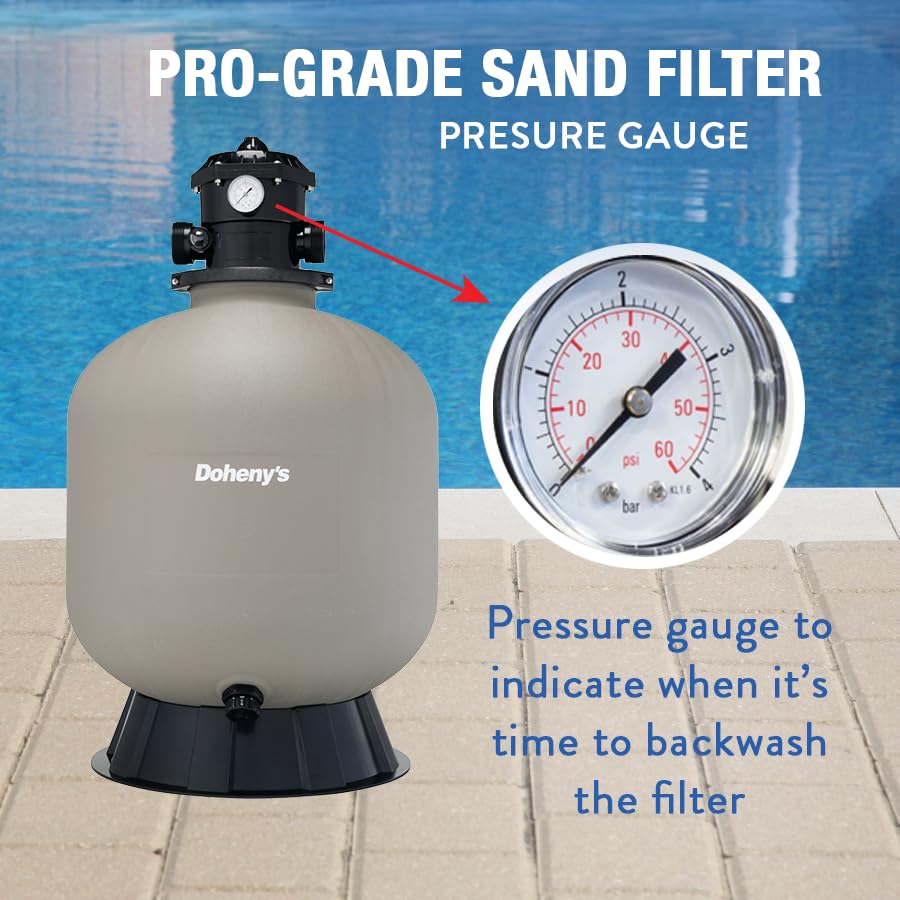 Image of Doheny's Pool Pro Sand Filter System | 14 inch System w / .35 HP Pump | ideal For Above Ground Pools Up to 12,000 Gallons | Superior Flow And Performance | Doheny Pool Pro Pump, System Base & Plumbing Kit