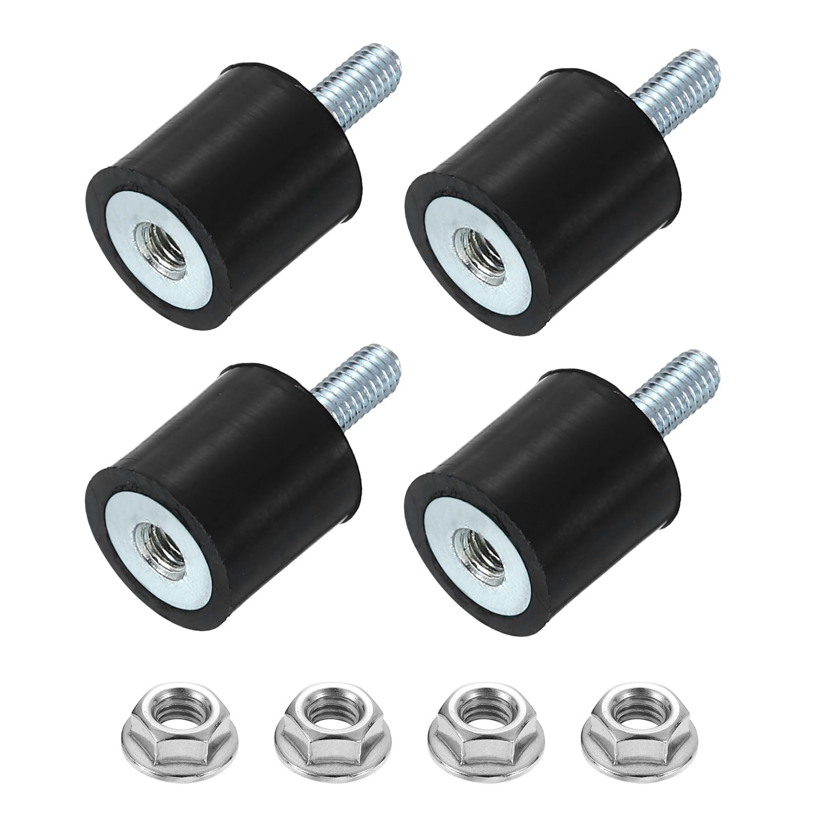 uxcell M8 Rubber Mounts, 4Pcs 30x30mm(DxH) Rubber Cylindrical Anti Vibration Isolator Shock Absorber with Lock Nut for Car Bobbin Generator Air Compressors — Amazon image 25