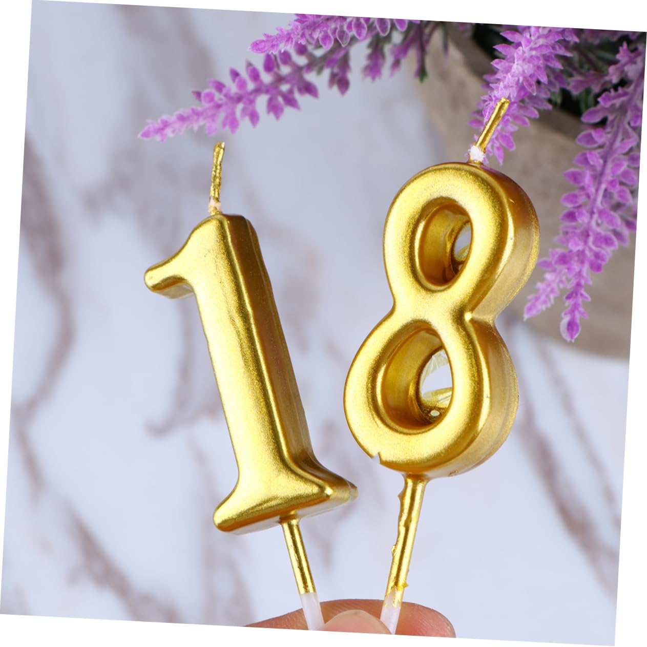 Amosfun 30 Pz numero decori feste compleanno bambini feste di compleanno candele sicure Candele di paraffina d'oro bomboniere numero o candeline per torte