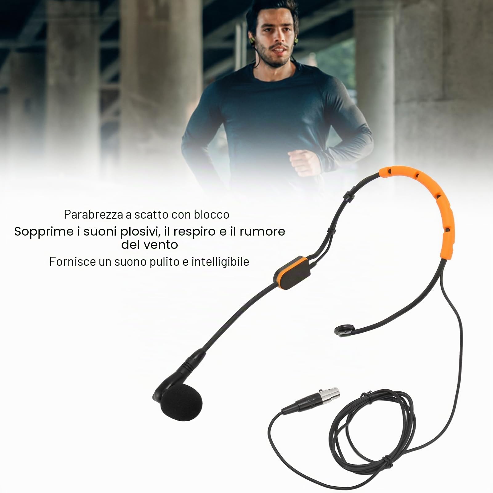 Microfono Ad Archetto per Wireless Shure PGA31 SM31 SM35, Microfono a Condensatore con Cuffia, con Connettore TQG, Resistente Alle Intemperie (YELLOW)