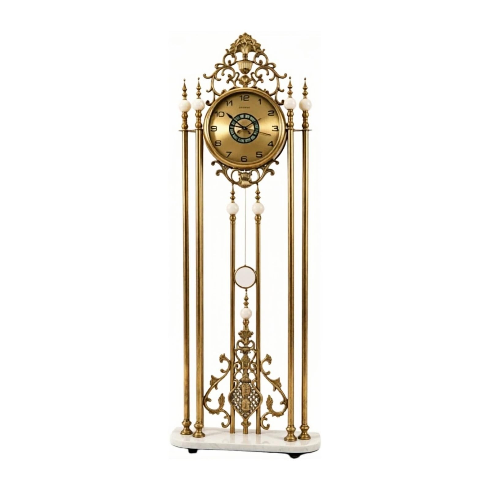 Cenz-888 Metal Floor Clock Quartz Silent European Style Decorative for Living Room for Bedroom & Living Room