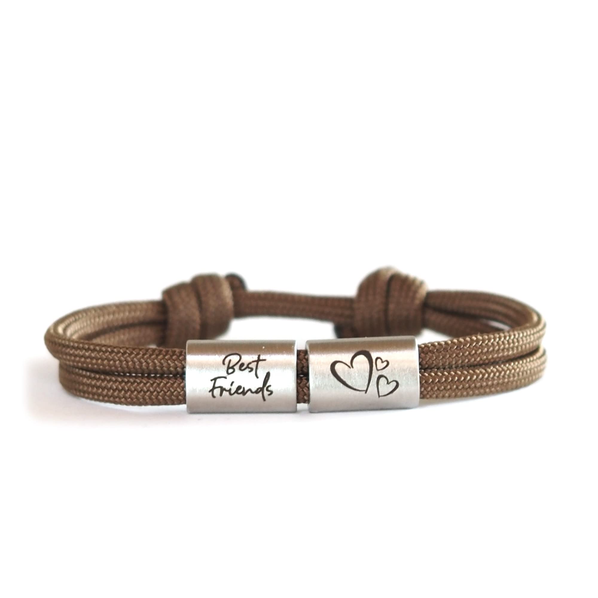 Gravur Armband Beste Freunde personalisierbar, Segeltau Armband, Surferarmband, Edelstahl, Unisex
