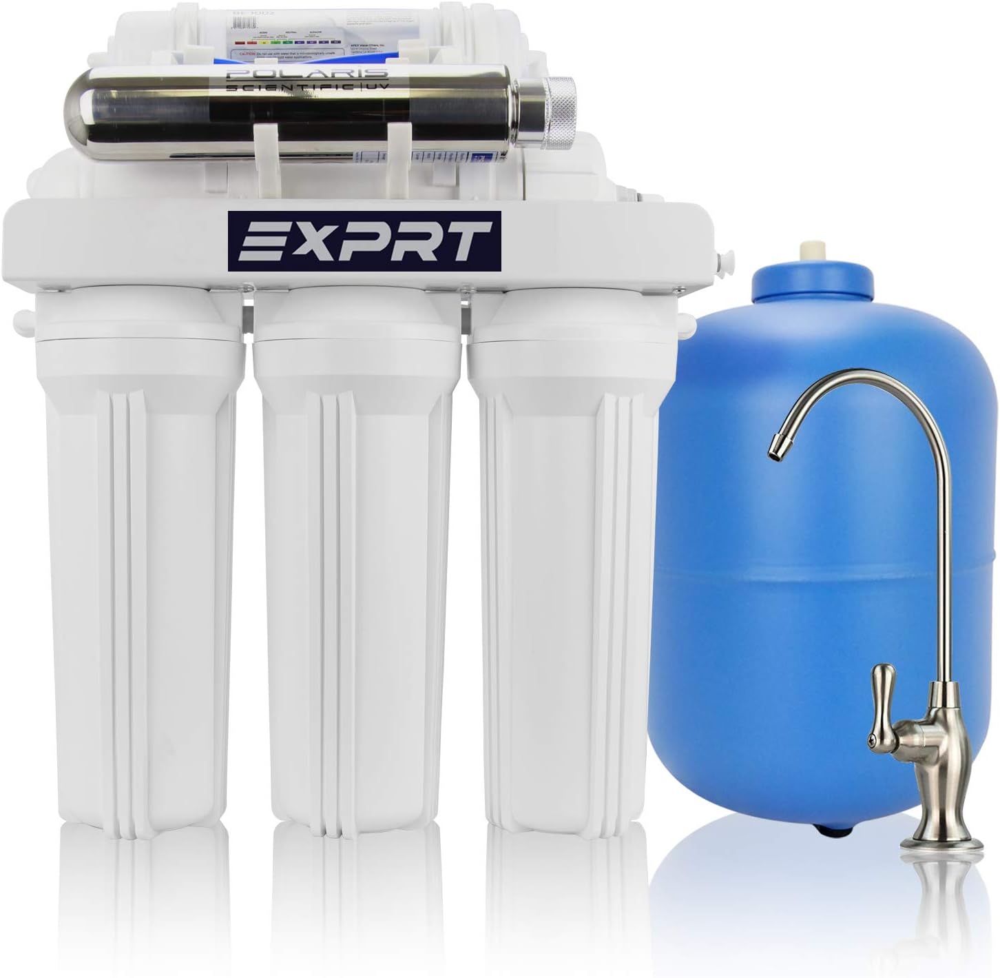 7 Stage Under Sink 75 GPD pH+ Reverse Osmosis Water Filter System with Alkaline Mineralizer & UV Sterilizer