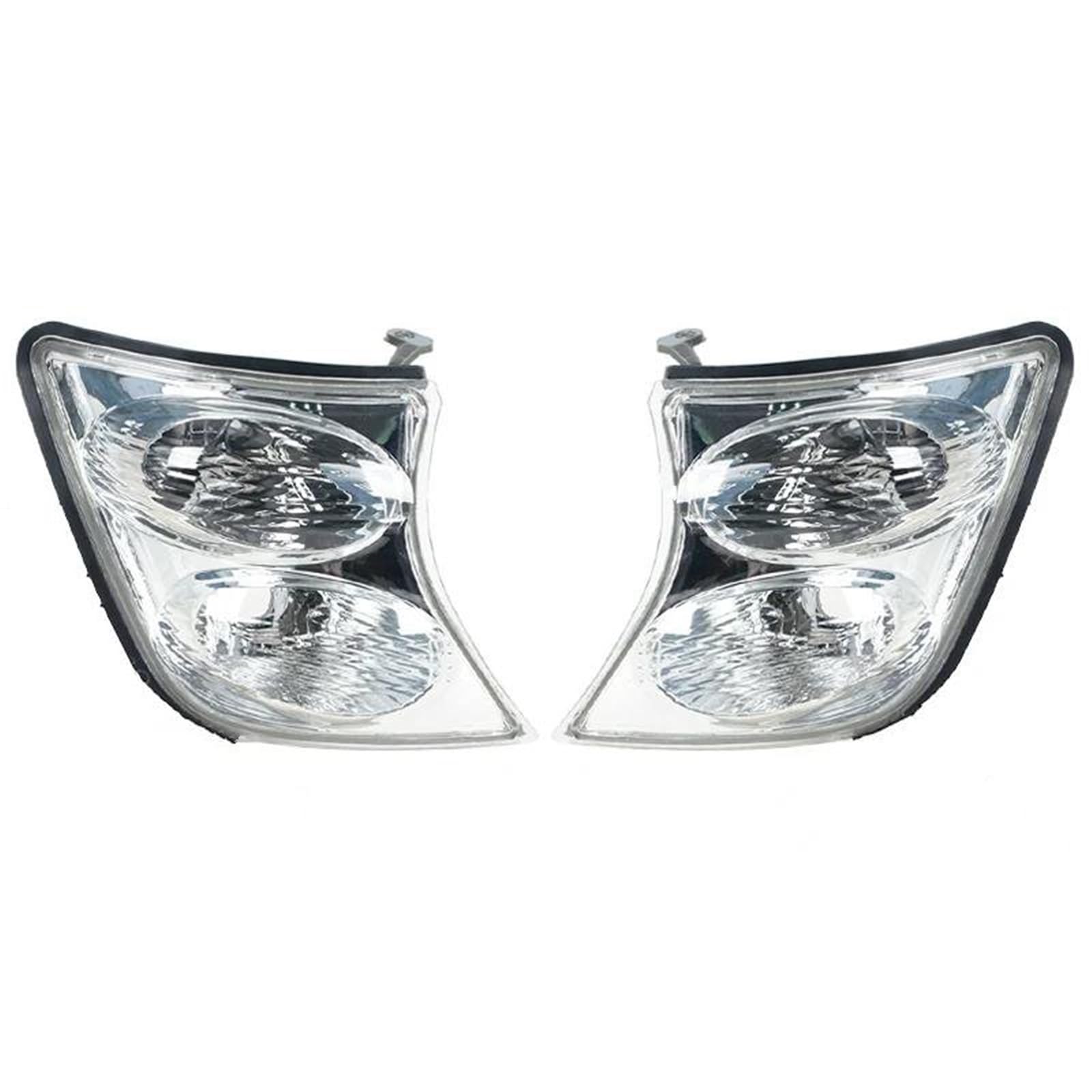 Rearview Mirror Turn Signal Light Car Front Bumper Headlight Side Marker Corner Turn Signal Light Lamp No Bulb For Nissan For Patrol Y61 2001 2002 2003 2004(White 1pair)