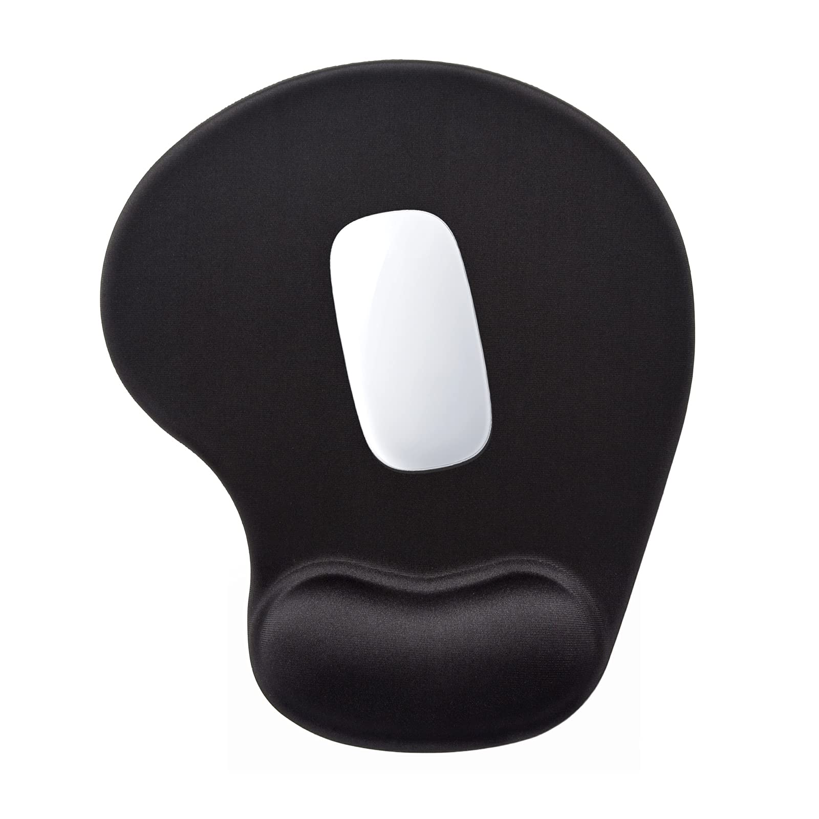 Ergonomic Mouse Pad with Wrist Rest Support, Gel Mouse Pads with Non-Slip PU Base, Pain Relief Memory Foam Computer Mat, Cute Office Supplies Desk Decro Accessories, Jet Black