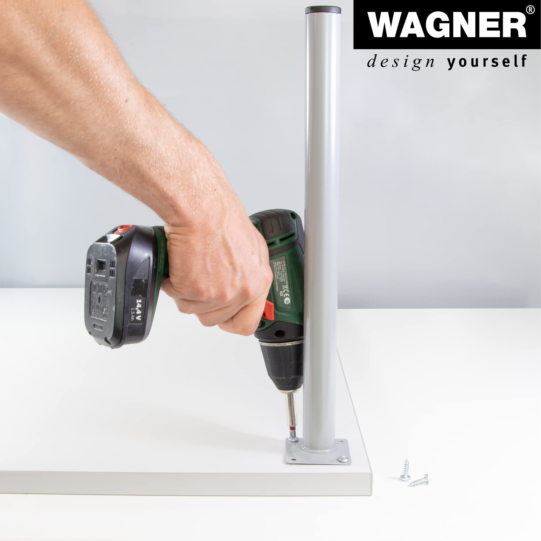 WAGNER Classic Retro 12168001 Furniture Leg Diameter 30 x 800 mm Integrated Mounting Plate 60 x 60 mm Internal Thread Diameter 10 mm - Image 4