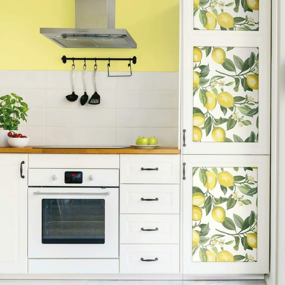 RoomMates RMK11655WP Lemon Zest Yellow and White Peel and Stick Wallpaper, 52.1 x 502.9 cm - Image 3
