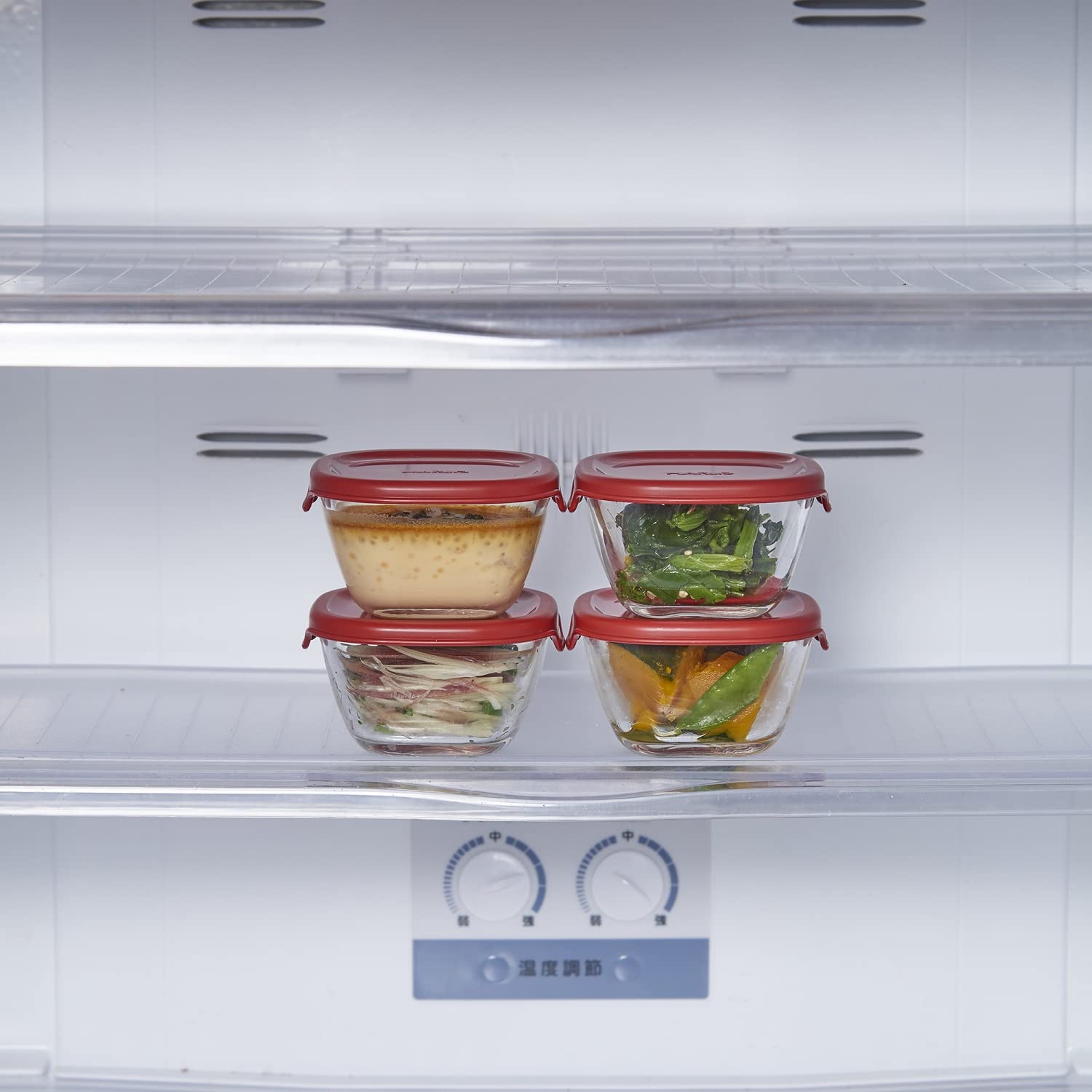 Amazon｜HARIO (ハリオ) 耐熱 ガラス製 保存容器 レッド 110ml 日本製