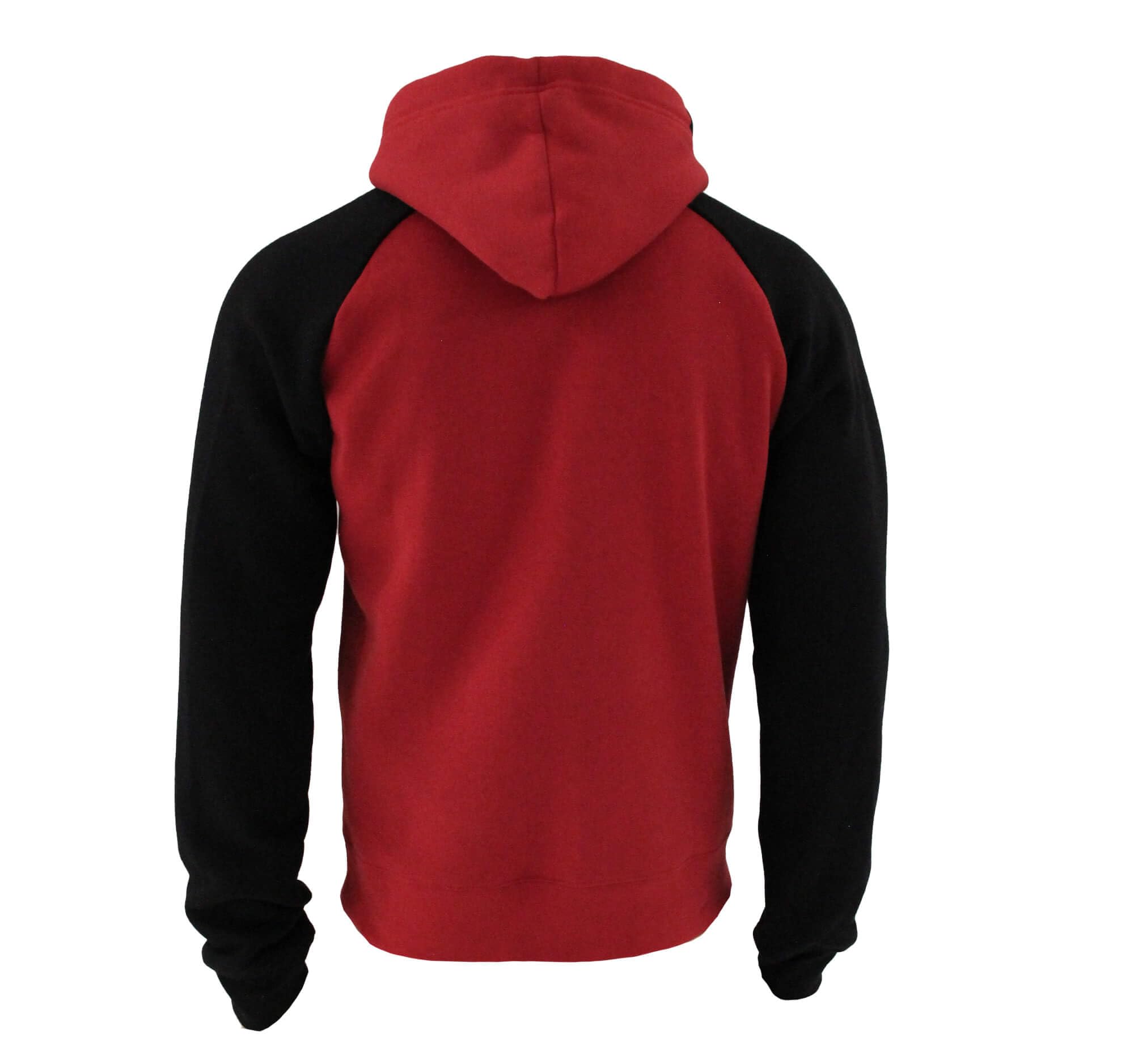 ROCK-IT Apparel Sudadera con Capucha para Hombre Raglan de Dos Tonos Sudadera con Capucha Urban Streetstyle con Capucha Tallas S-5XL Sudadera sin Cremallera Sudadera con Forro Polar Rojo XL