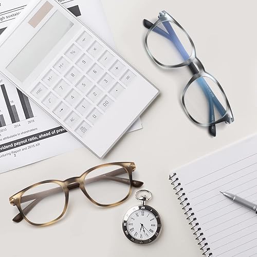 Miniatura 7 de Areyeth 2 pares de anteojos de lectura redondos retro para mujer, lectores con bloqueo de luz azul, anteojos de moda antifatiga ocular (1.75X)