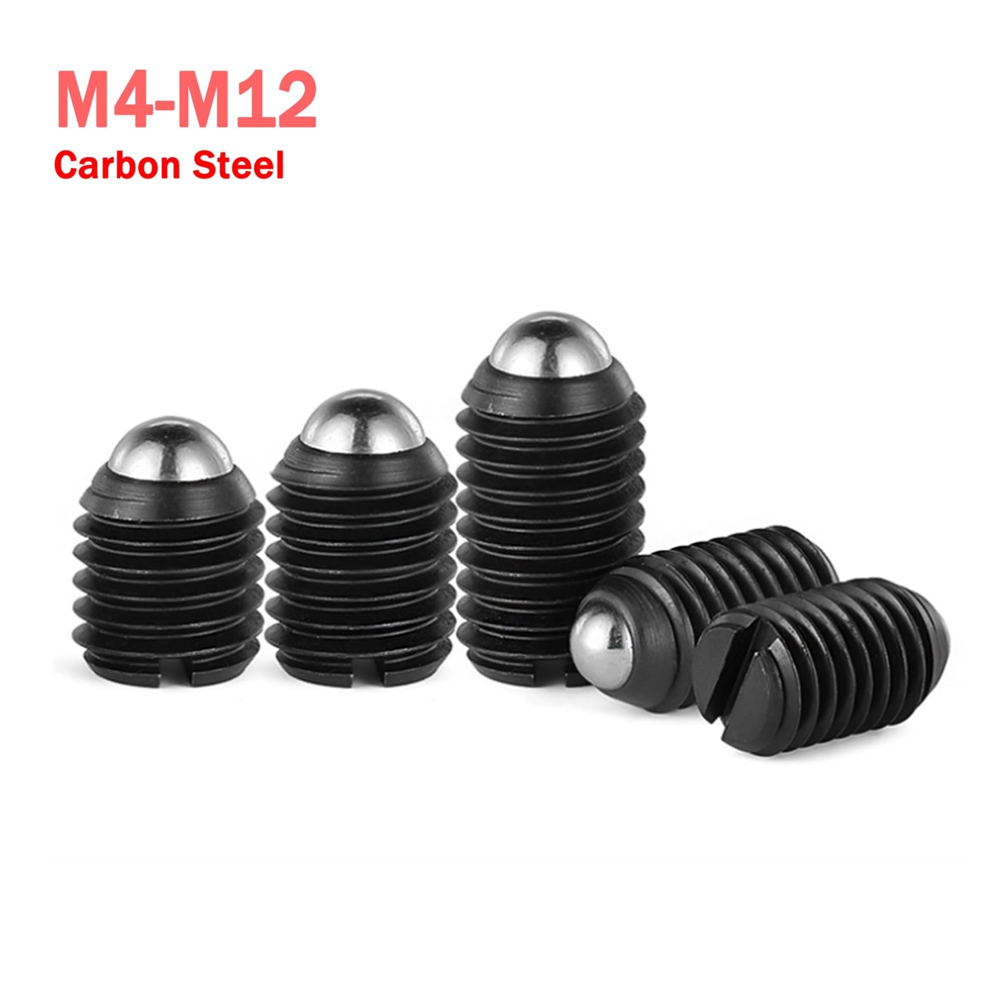 Pistone a sfera caricato a molla Perline di posizionamento a sfera Viti a testa piatta Bulloni a molla Classe 12.9 con intaglio M4 M5 M6 M8 M10 M12(30pcs,M4 x 10mm)