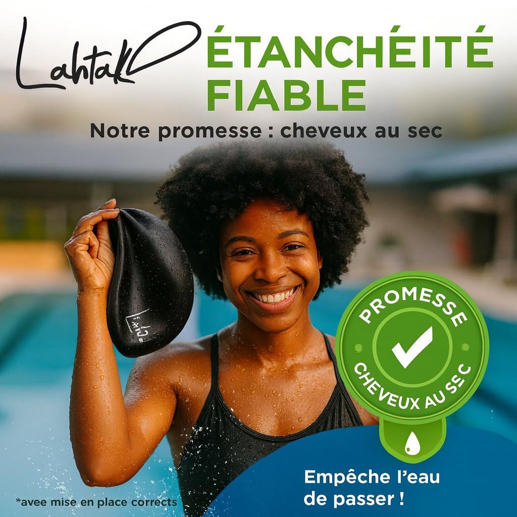 Bonnet de Bain Silicone Imperméable Extra-Large pour Cheveux Longs, Natation Femmes Hommes Dreadlocks