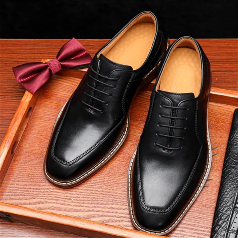Retro Large Size Leather Shoes Men's Comfortable Rubber Soft Sole Business Formal Men Handmade Oxford Lace Up Shoes3