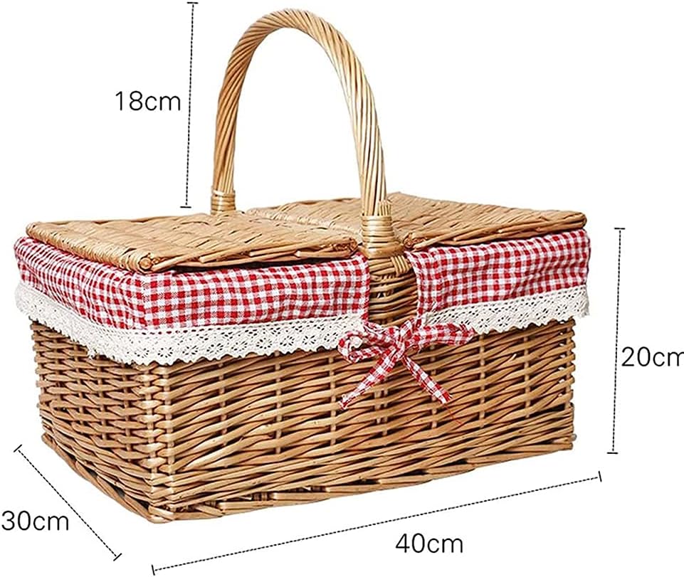 Picnic Basket Practical Pastoral Style Basket Decorative Fabric Storage Basket Flower Basket for Home Outdoor