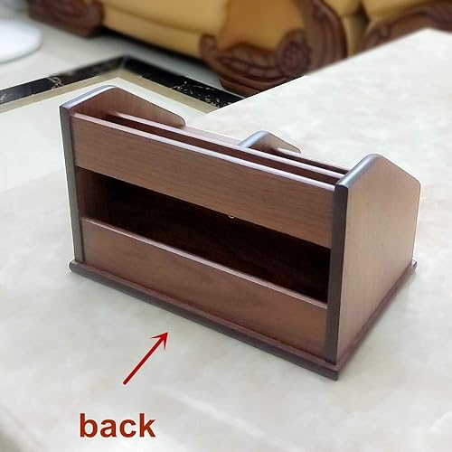 Miniatura 6 de N Organizador de escritorio de madera con cajón pequeño, organización de oficina y hogar, como soporte de control remoto, soporte para lápices
