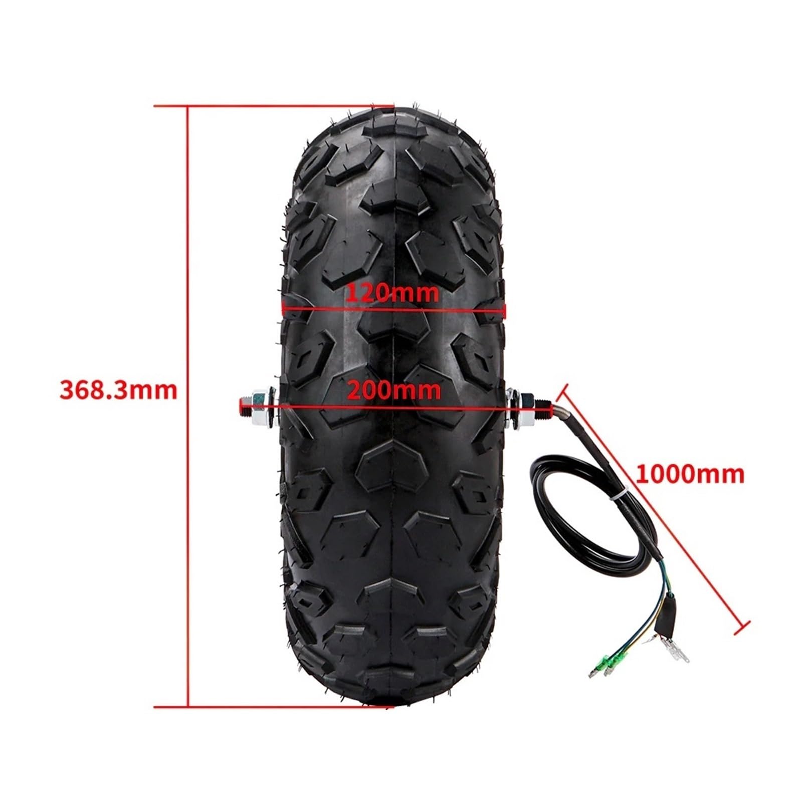 Kit De Brouette Électrique Tout-Terrain À Couple Élevé avec Moteur Moyeu Engrenages sans Balais, 14,5 Pouces, 24 V/36 V/48 V, 250 W/350 W/500 W