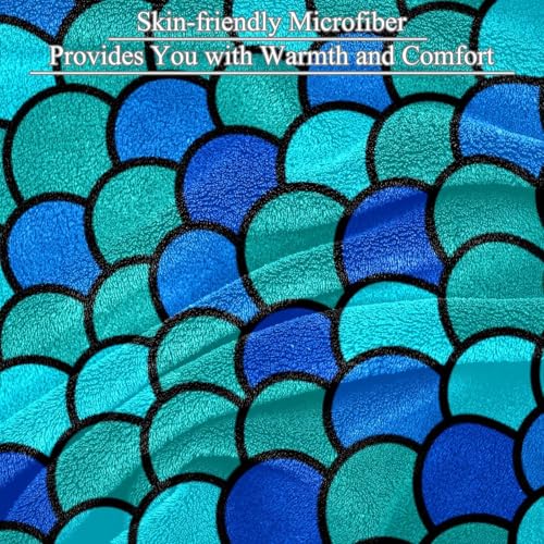 Couverture microfibre chaude et douce sirène écaillée pour canapé