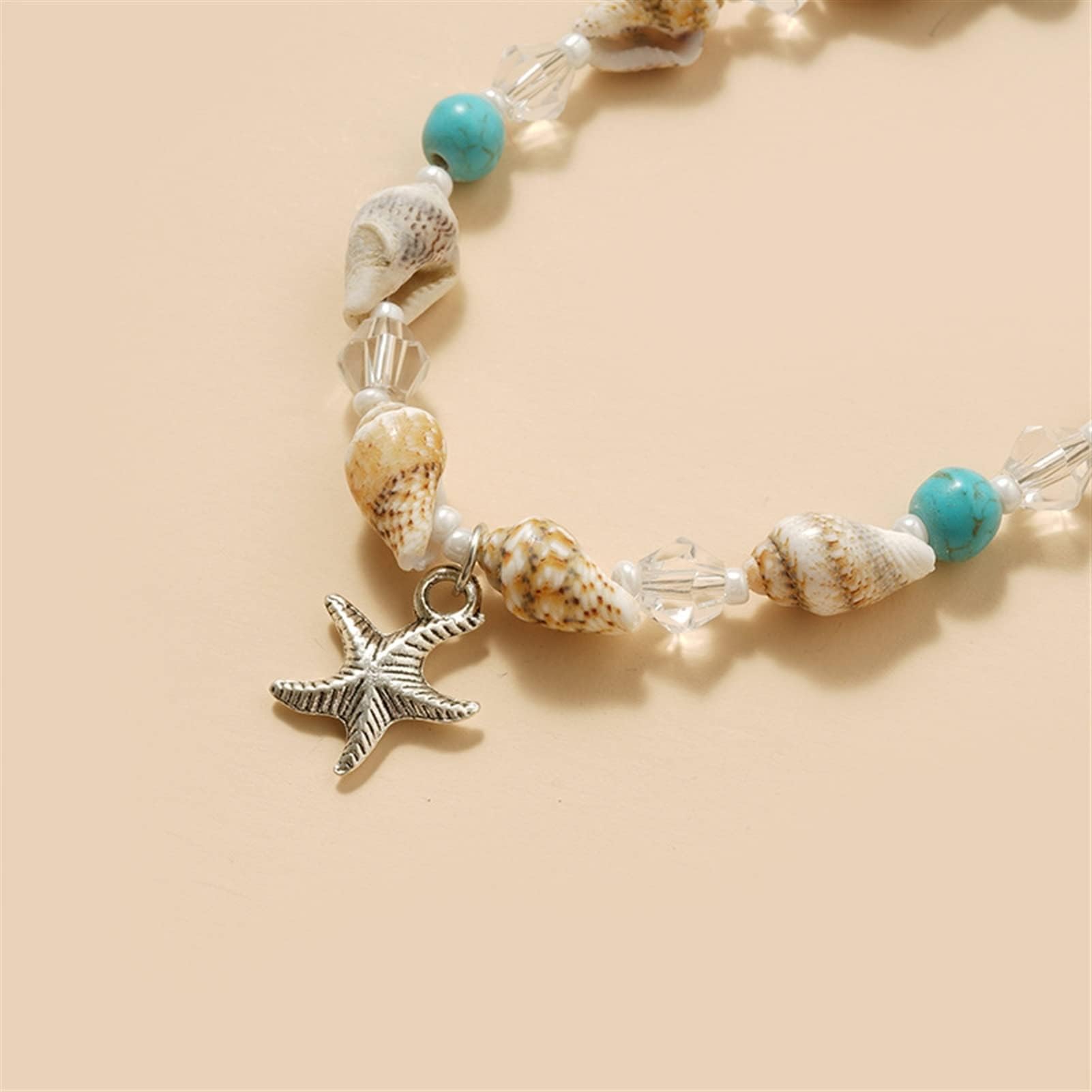 Pulseras De Tobillo Tobilleras Joyería Tobillera De Concha Cuentas De Arroz Perla De Cristal Océano Estrella De Mar Tobillera Joyería De Señora Tobilleras Ajustables Tobilleras De Mujer