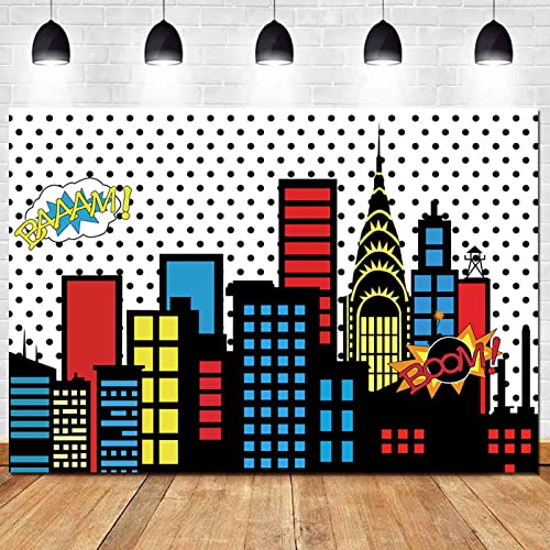 Super City Photography Backdrops Skyline Buildings City Boom Photo Background