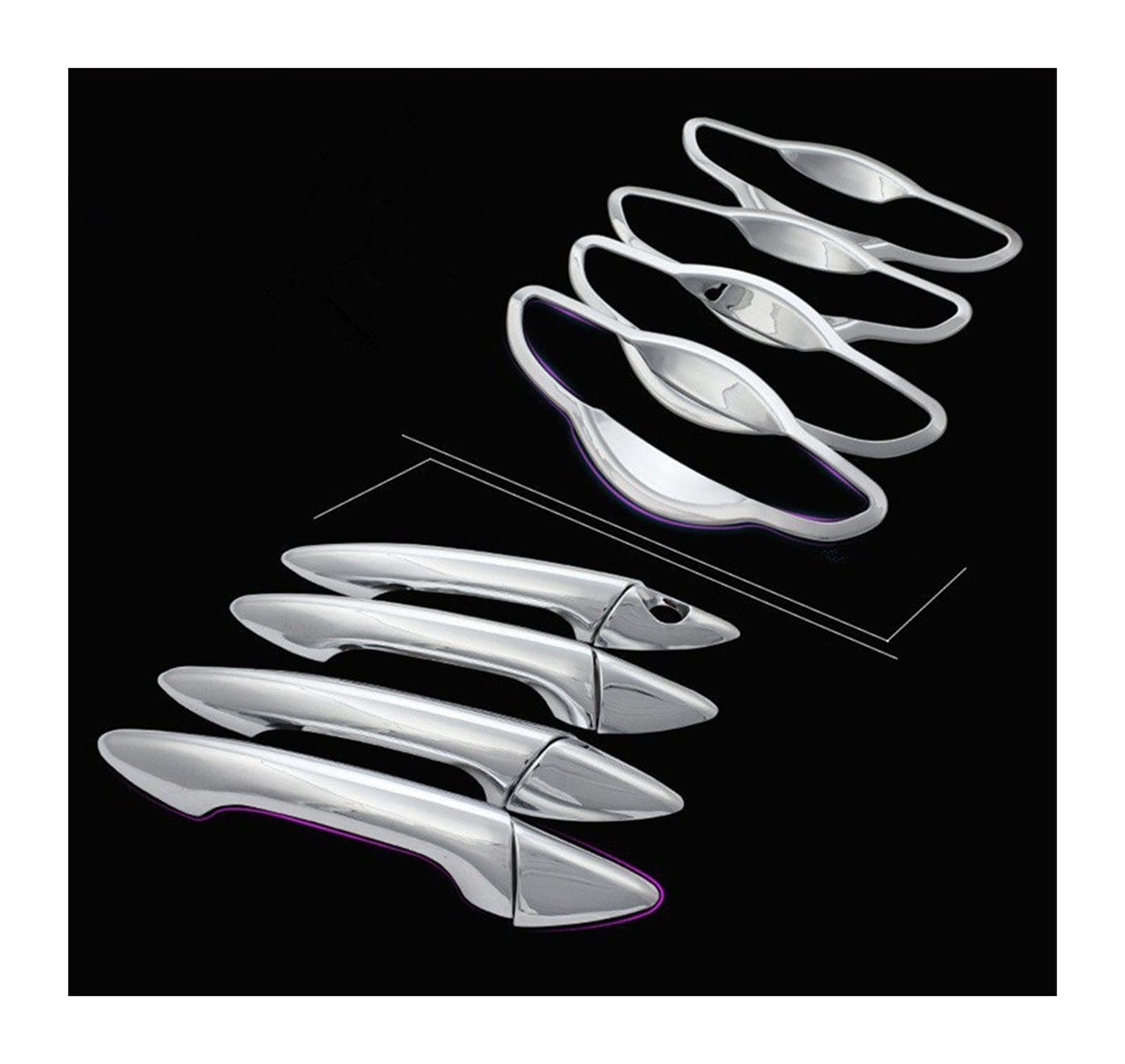 Rinkteea One Color Exterior Car Door Handle For Hyundai I30 2012-2016 Chrome Car Door Handle Cover + Cup Bowl Trim Sticker