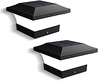 T-SUN Solar Post Cap Lights for 4x4 Wooden Posts - Waterproof 6000K Cool White LED, 80-100 Lumens, 2 Pack Deck Patio Fence Lights