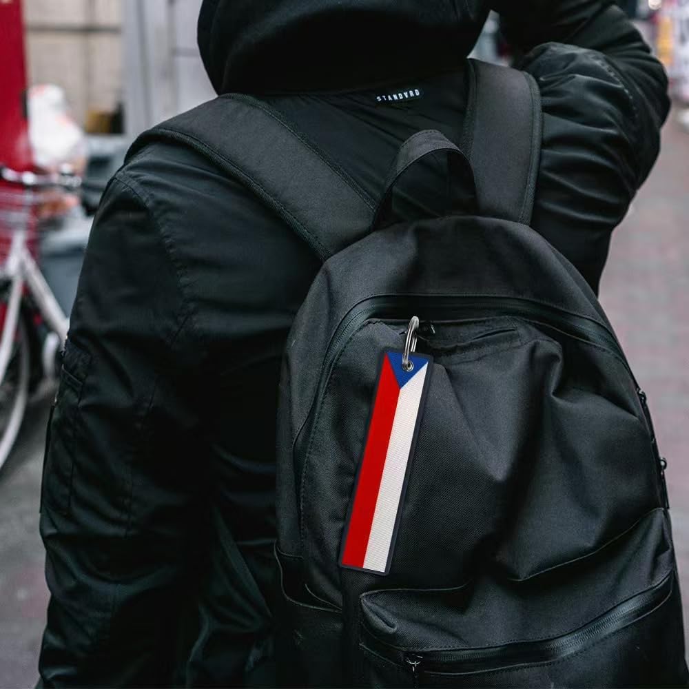 JAVD Czech Republic Flag Keychain Tag with Key Ring - Keys, Cars, Motorcycles, Backpacks, Luggage and Gifts - EDC (3 Pack) - Image 5