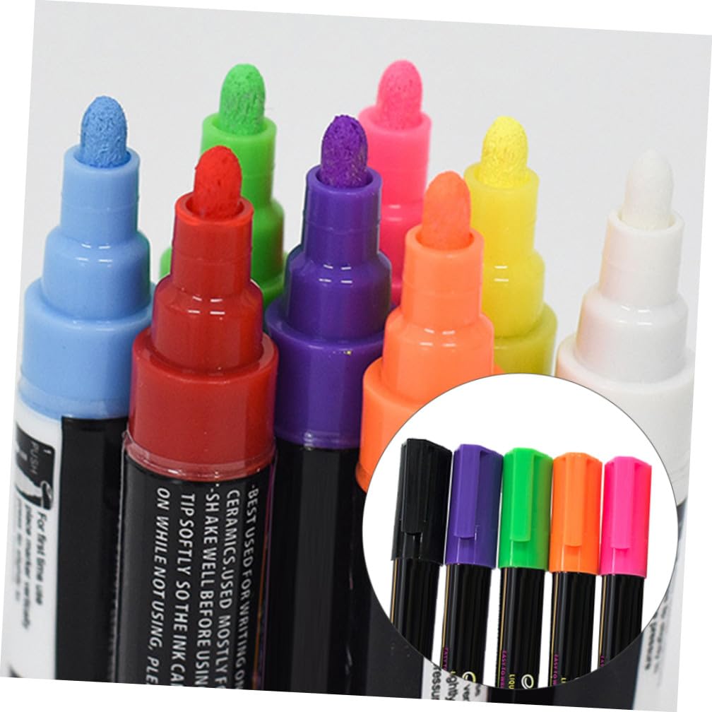 Set de 12 Rotuladores Fluorescentes Borrables de 6mm para Pizarra | Punta Redonda, Tinta Líquida, Uso en Panel LED Fluorescente, Paquete de 12 Unidades