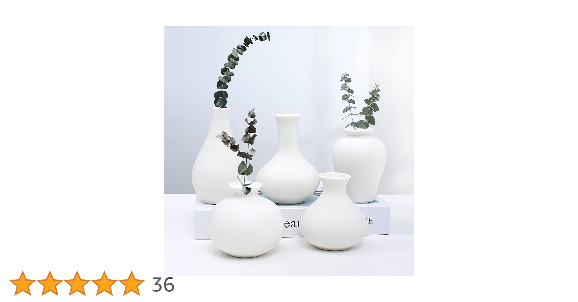 Amazon.co.jp: ホワイトセラミック花瓶セット - ミニつぼ花瓶5個