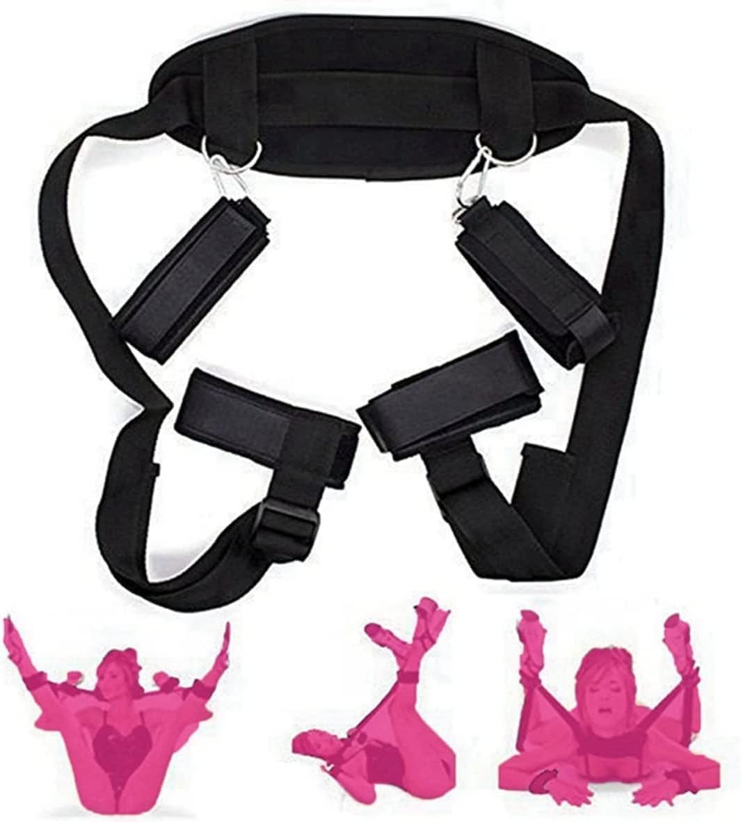 Bondage Restraints with Soft Adjustable Cuffs and Straps for Women Couples Bedroom Play Toy