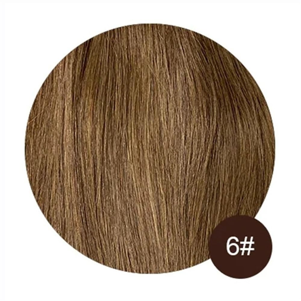 Adornos para el cabello Adorno for el cabello con flequillo for mujer, base superior de seda transpirable, adorno for clip en pieza humano real, for Remy brasileño liso(Light Brown,10inch)