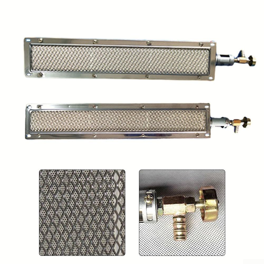 Barbecue à gaz combustible, brûleur infrarouge pour barbecue, brûleur à gaz en céramique métallique, brûleur à gaz infrarouge en céramique, pour fours extérieurs grillant et déshydratant (41 x 8 cm)