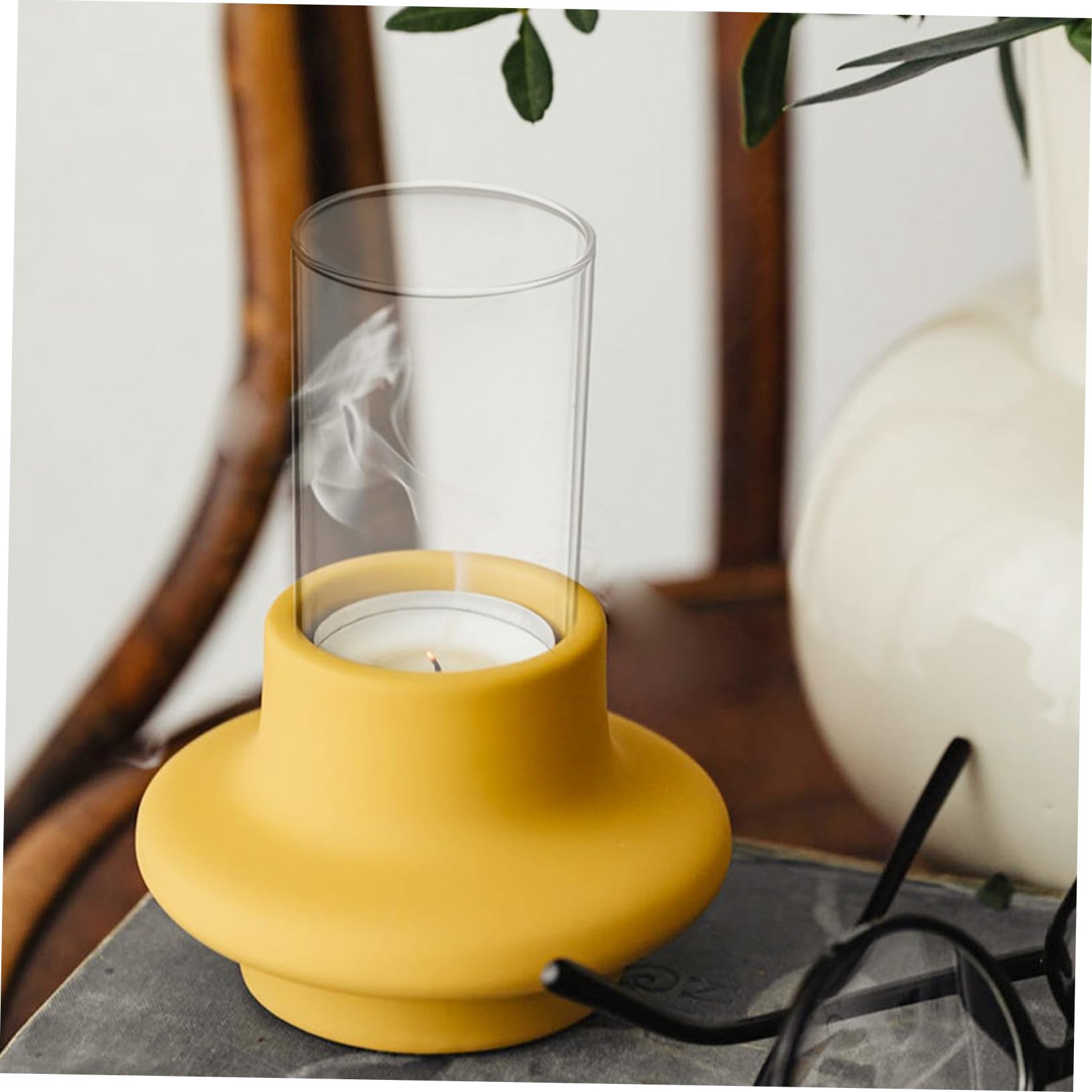 4 Pezzi Paralume per Candela in Vetro Borosilicato Trasparente
