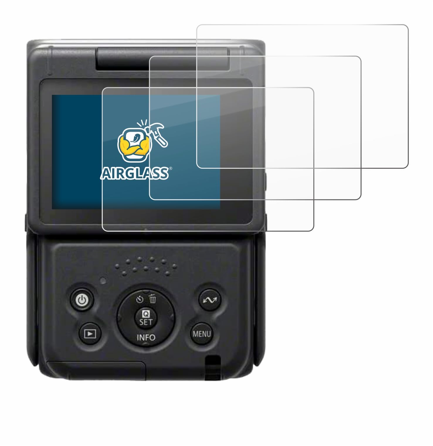 brotect Glass Screen Protector Film compatible with Canon PowerShot V10 Vlog Camera (6 Pack) - Glass-Foil Protection [Scratch Resistant, High Clarity]