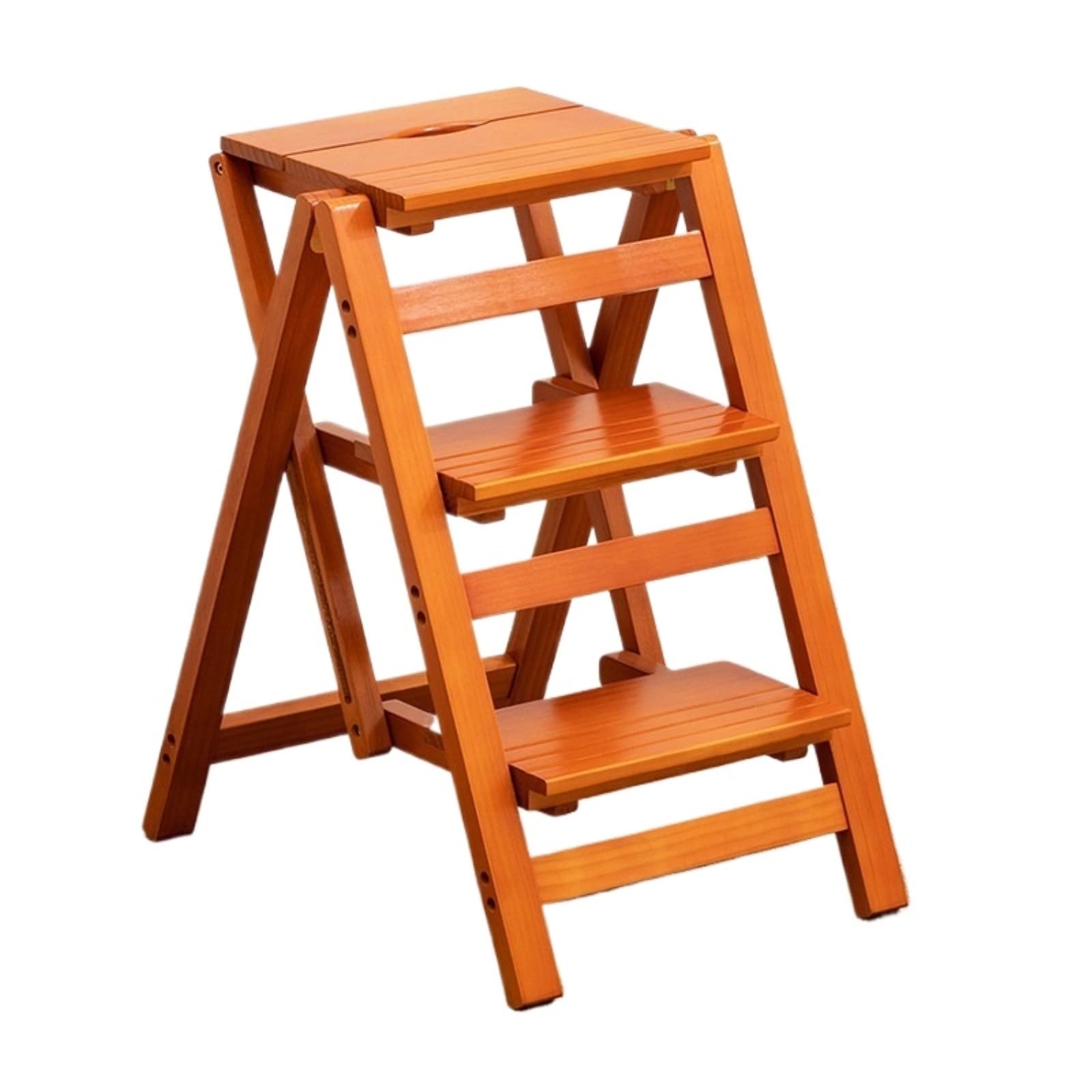 Attic Staircase Stool Wooden Folding Ladder Chair Thickened Stair Chair Portable Light Garden Tool Ladders Stable Maximum Load 337bl