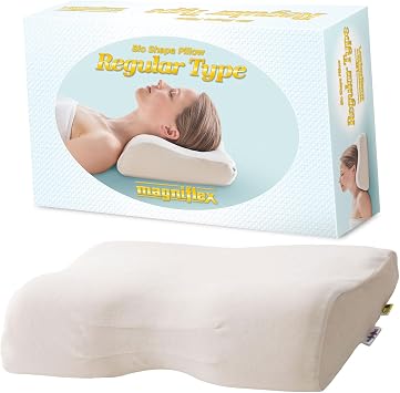 Magniflex High Resilience Pillow, Bio-Shape Pillow, Regular, Official, Made in Italy, Ergonomic, Peaceful Sleep, Restful Sleep, Deep Sleep, Body Pressure Dispersion, Cervical Spine Support, Snug Fit, 20.5 x 12.6 x 3.7 inches 52 x 32 x 9.5 cm