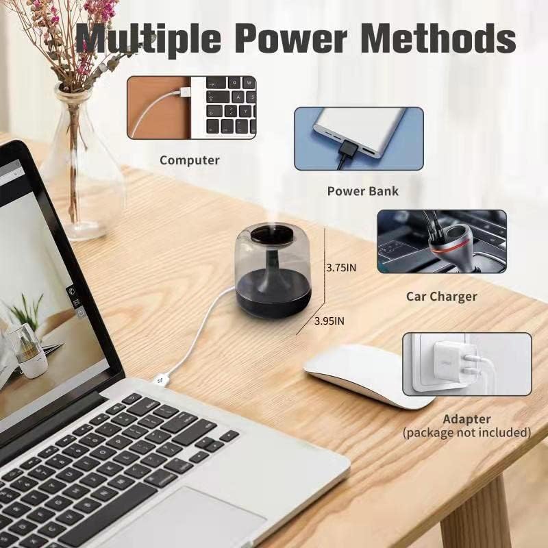 Miniatura 4 de Mini humidificador portátil, humidificadores de niebla fría de 14.9 fl oz para dormitorio, escritorio personal USB, plantas de oficina en casa, aire