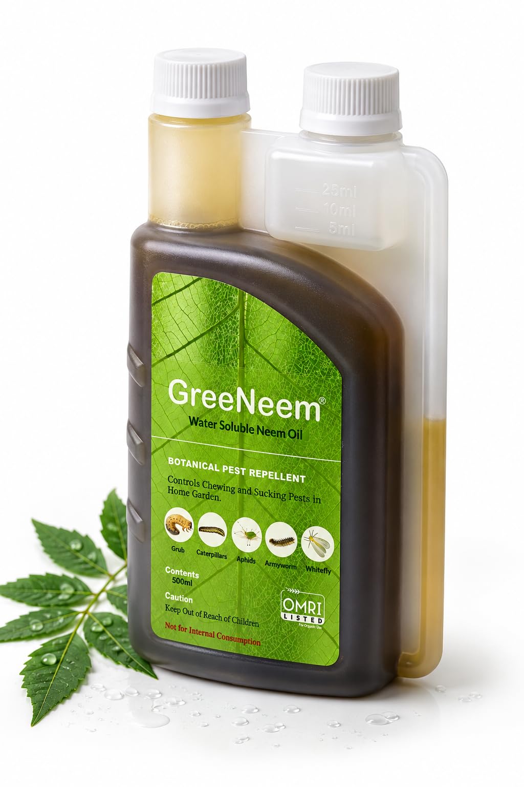 GreeNeem Pure Cold Pressed Water-Soluble Neem Oil 500 ml | for Spray on Plants and Garden (Pack of 500ml, Brown) | Neem Oil for Plants| Insect repellent spray-image-33
