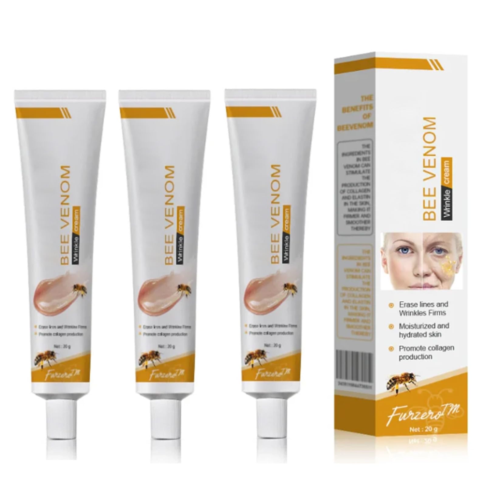 Furzero Bee Venom Wrinkle Removal Cream, Anti-Wrinkle Moisturizer