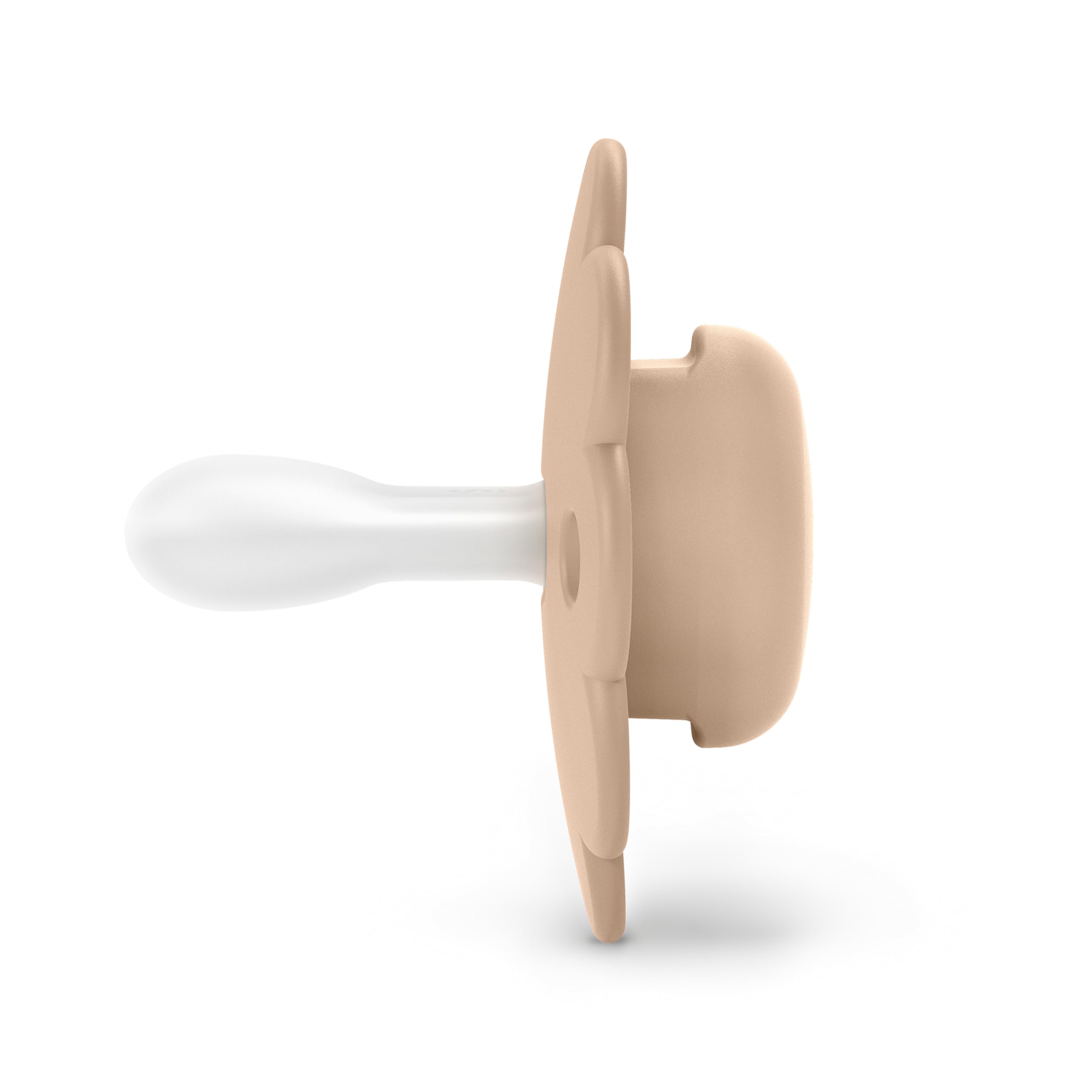 Gros plan sur la tétine symétrique SX Pro en silicone de la sucette Suavinex Wonder Cork.