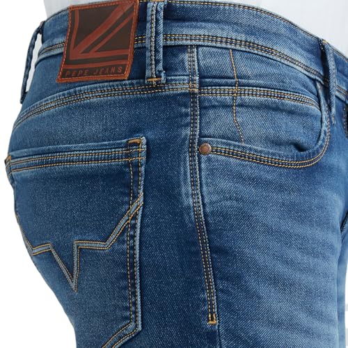 Image of Pepe Jeans Men's Tapered Fit Jeans | Mid Rise | Chinox | Jeans for Man