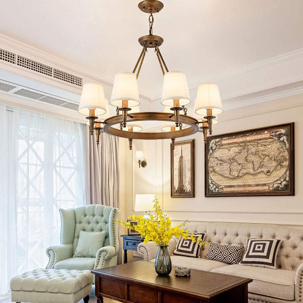 8 Lights Vintage Style Chandelier Flush Mount Adjustable Pendant Light Fixture Lamp Bronze Ceiling Light Fixture for Dining Room,Kitchen,Garage,Bronze,3 Lights