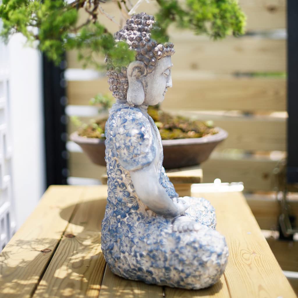 Estatua de Buda,Estatuas de Buda para el hogar Estatua de Buda meditante de 17 Pulgadas para decoración de jardín, Estatua de Buda de óxido de magnesio Coleccionable, Escultura de meditación