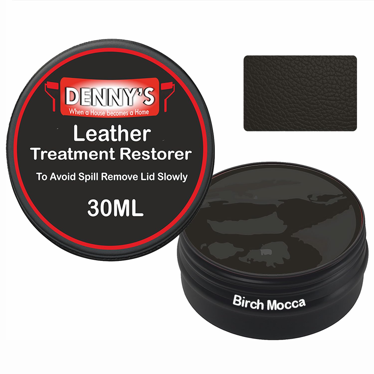 SCOOBYS PAINTS BACK IN THE MIX Leather Colour Restorer Recolouring Balm Repair Treatment for Faded & Worn Absorbent Leather Furniture, Sofas, Chairs (30 Birch Mocca, 30ML Tin)