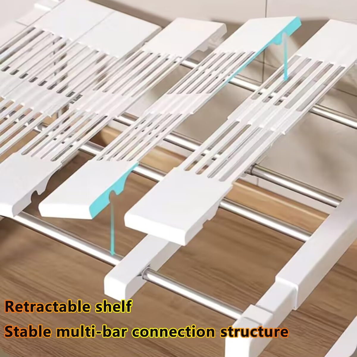 Organisateur D'éTagèRe RéGlable Largeur Extensible et Profondeur SéParateur De Garde-Robe éTagèRe D'Armoire Empilable for Cuisine/Salle Bain/Chambre À Coucher(L 48-56*W 35-45*H 23 cm)